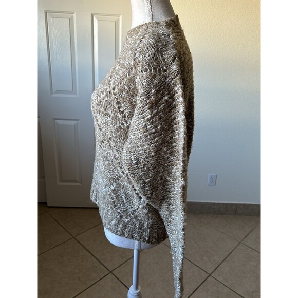 Le Chois Womens Sweater Medium Light Brown Pullover Round Neck Long Sleeves - Picture 5 of 15